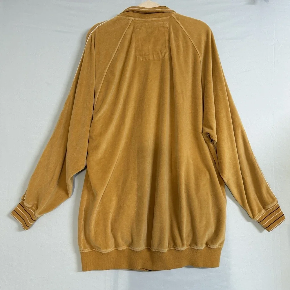 Vintage‎ Koman Size-3XL Men Velour Jacket B Mustard Yellow Gold